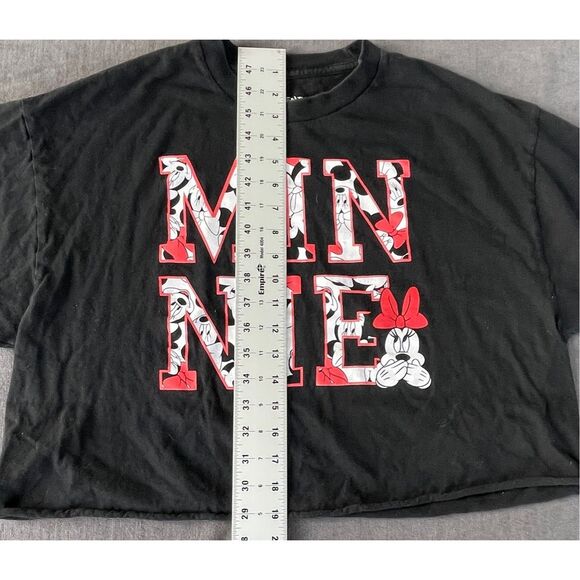 Minnie‎ Mouse Crop Tee Womens XL Black Disney Y2K Retro Style Disneyland Top - Picture 3 of 7